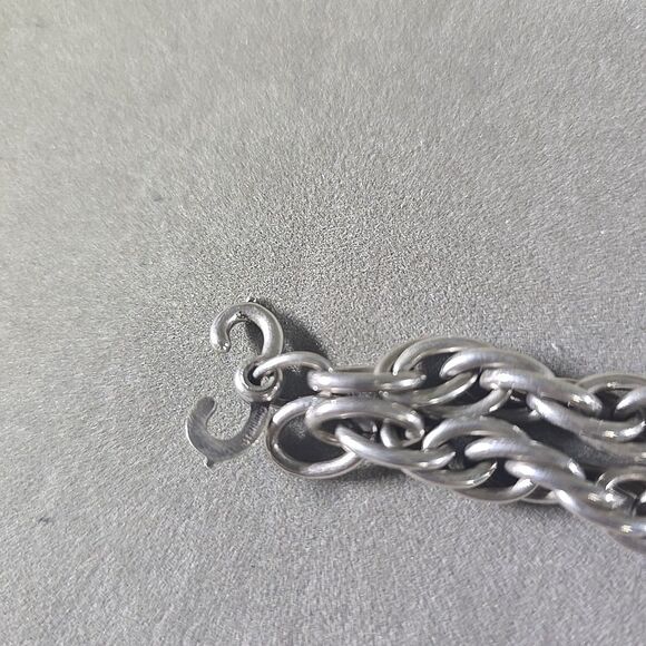 Sterling Silver Graduated Twisted Rope Chain 15" Necklace 68 gr. - Picture 5 of 5